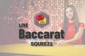 Baccarat Squeeze casino game by Evolution – featured logo at Melbet Casino